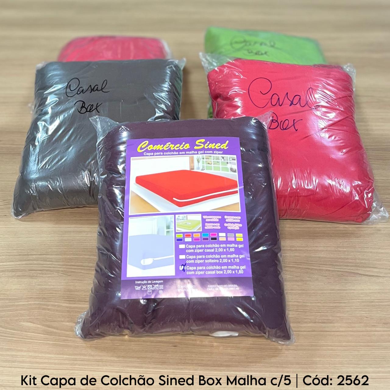 Kit Capas para Colchão Sined Casal Box em malha com 5 unidades