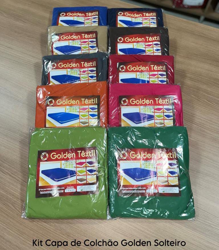 Kit Capas para Colchão Golden Solteiro em malha com 10 unidades