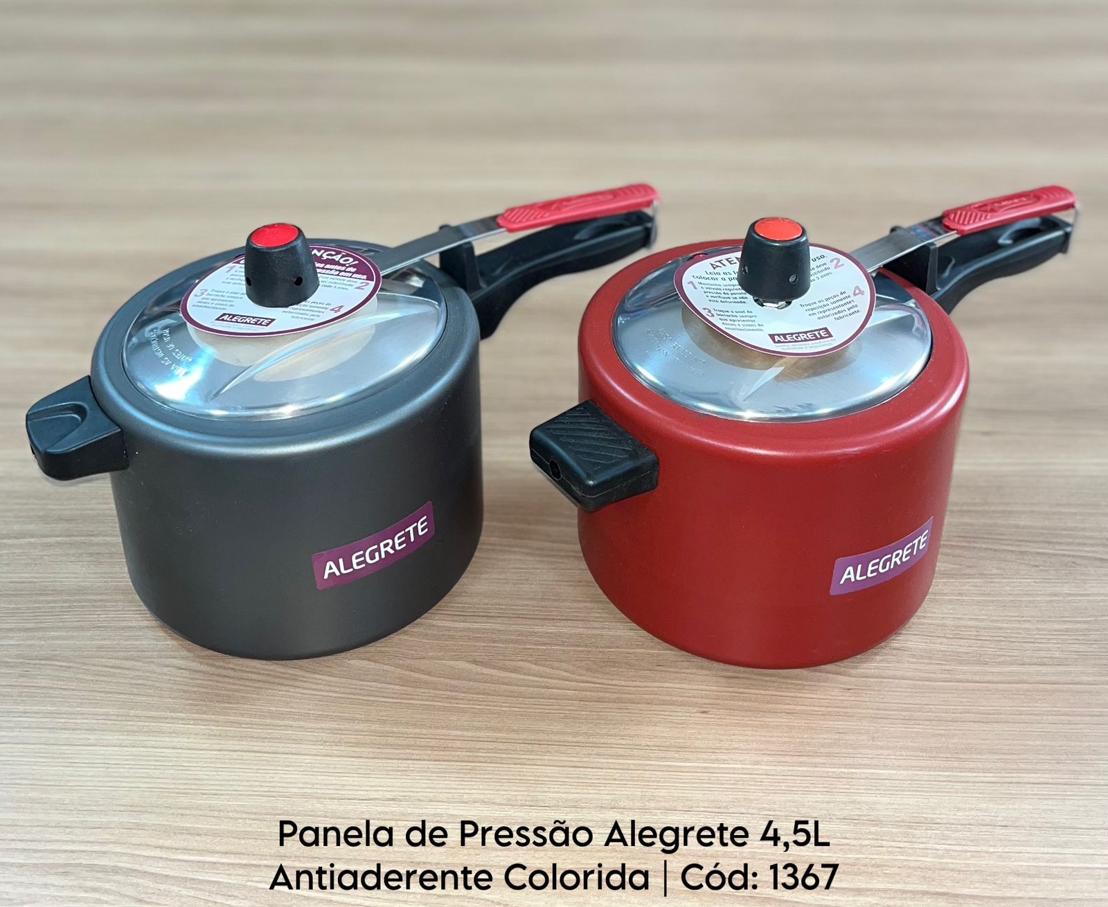 Panela de Pressão Alegrete Polida 4,5 litros