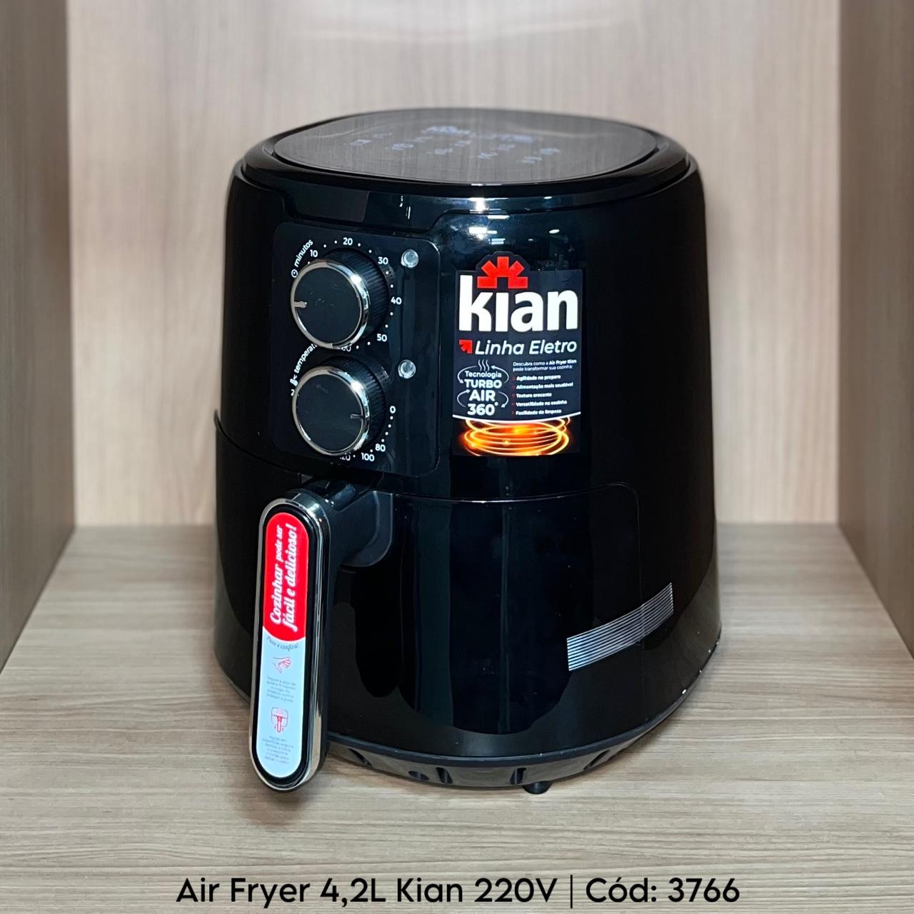 Air Fryer Kian 4,2 litros AF-103  • Disponível nas duas voltagens   Acompanha forma de silicone e pegador ino