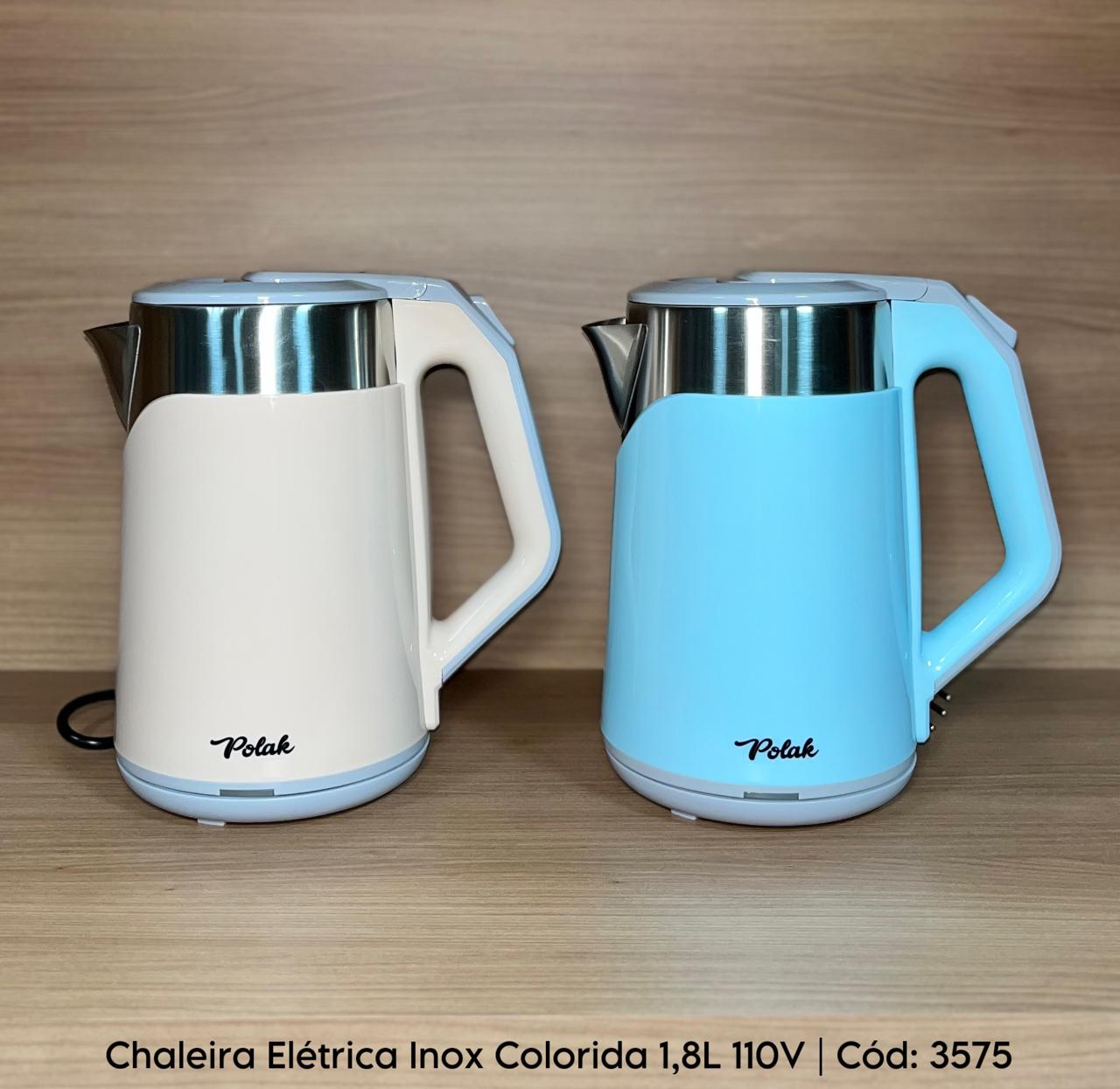 Chaleira Elétrica Inox Colorida 1,8L 110V