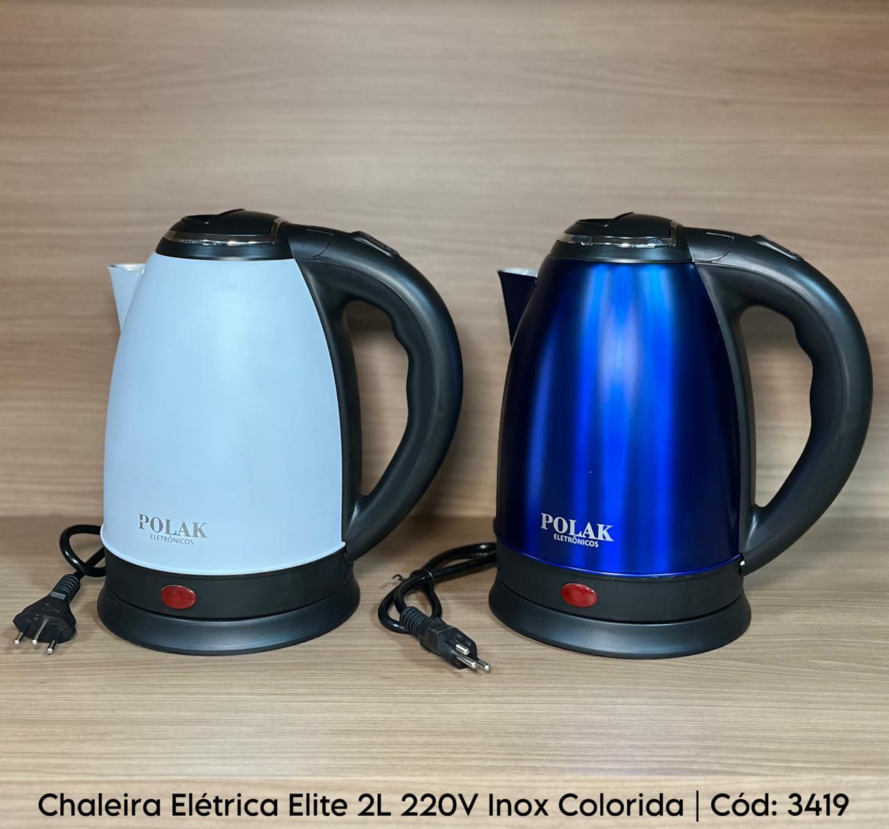 Chaleira Elétrica Inox Colorida 2L 220V  • Consultar cores disponíveis