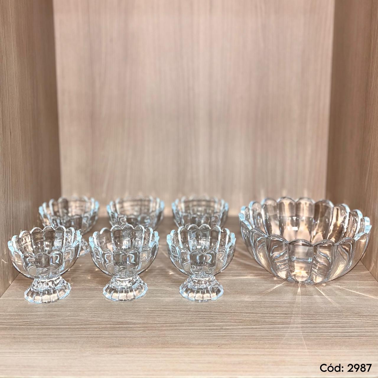Conjunto de Sobremesa Bowl e Taças Wolff com 7 peças